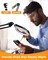 Magnifying Glass with Light, 10X & 5X Real Glass & Anti-Glare Lens, 5 Color Mode Stepless Dimmable LED Desk Magnifying Lamp, Hands-Free Desk Lamp with Clamp for Crafts Reading Repair Hobby (Yellow)